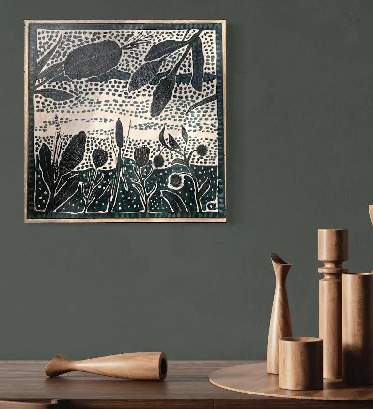 F l O u R i S h . 40 x 40cm. paint & wax on canvas