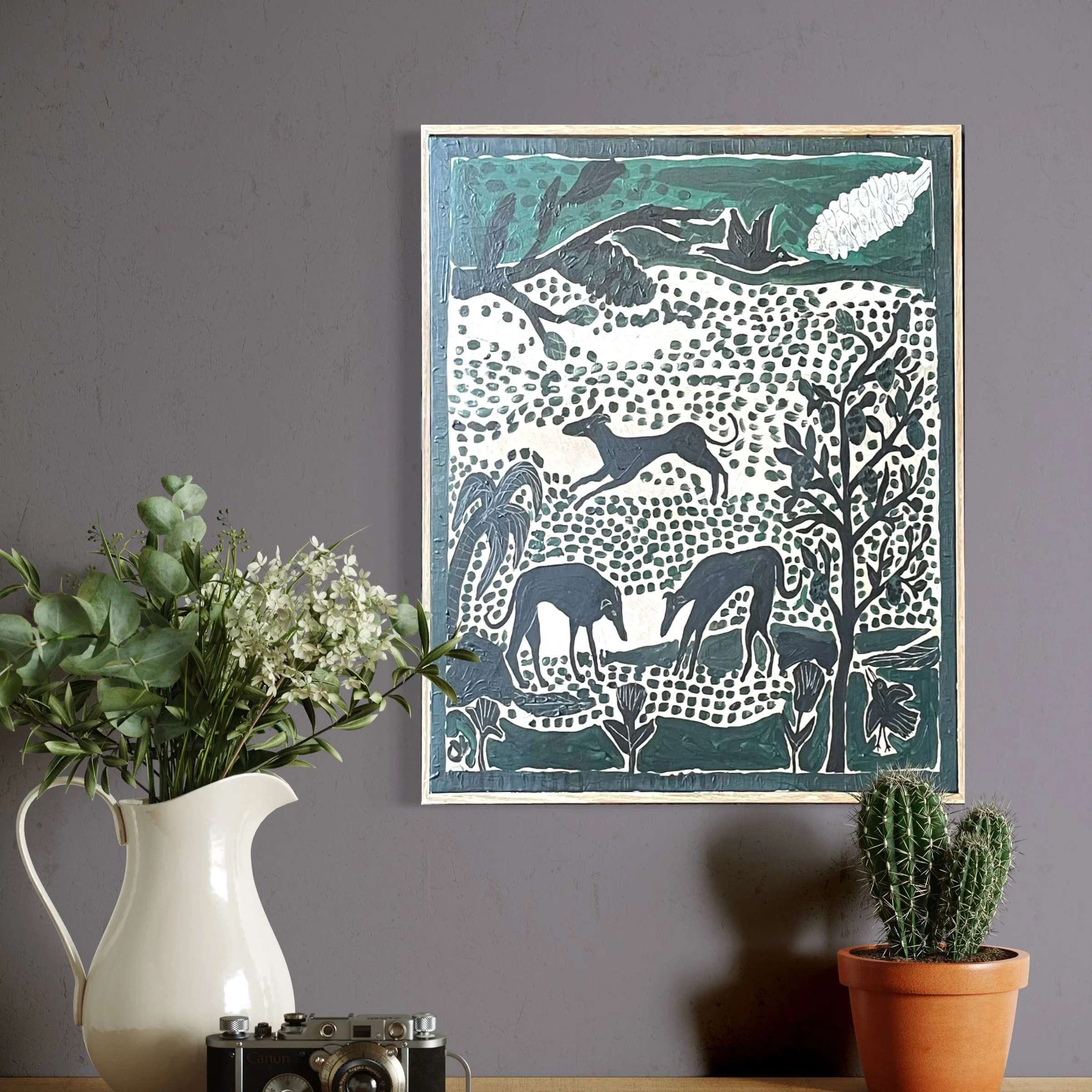 R u N n I n G. W i L d. 40 x 50cm . paint & wax on canvas