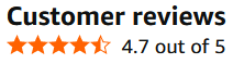 Customer reviews with a 4.7 out of 5-star rating
