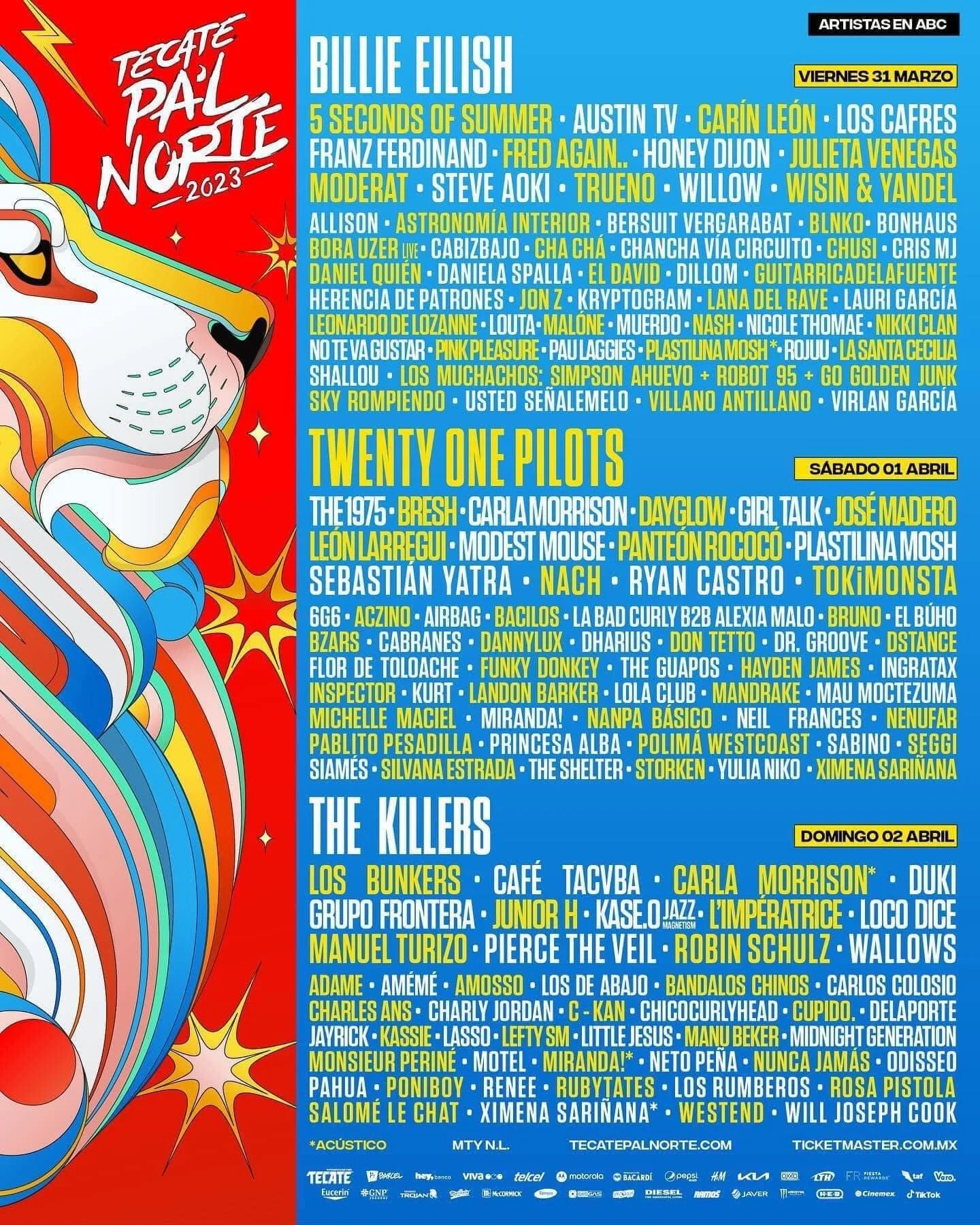 Artistas del primer Tecate Pa’l Norte que regresan en esta edición