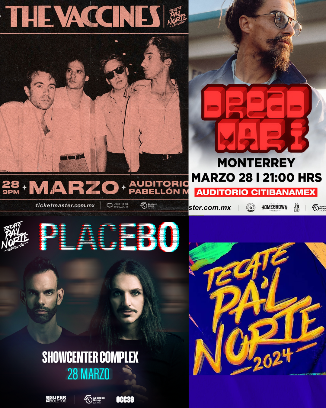 3 SIDESHOWS ANTES DEL PALNORTE: PLACEBO, DREAD MAR 1 Y VACCINES