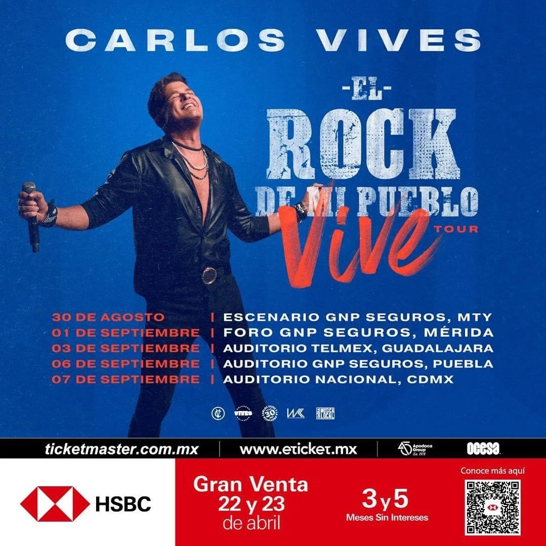 CARLOS VIVES ANUNCIA GIRA POR MÉXICO 2024
