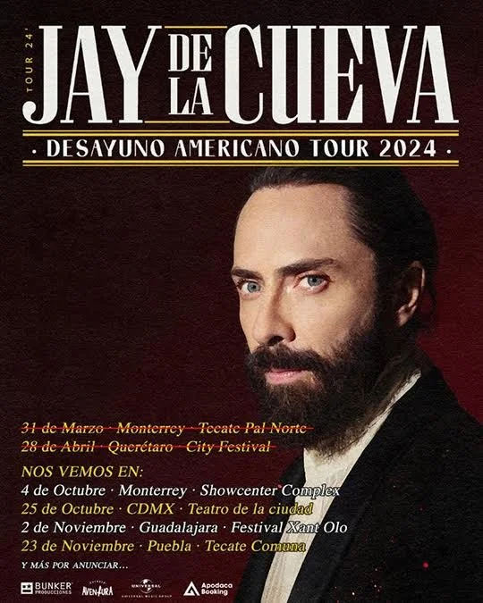 JAY DE LA CUEVA ANUNCIA TOUR MÉXICO 2024