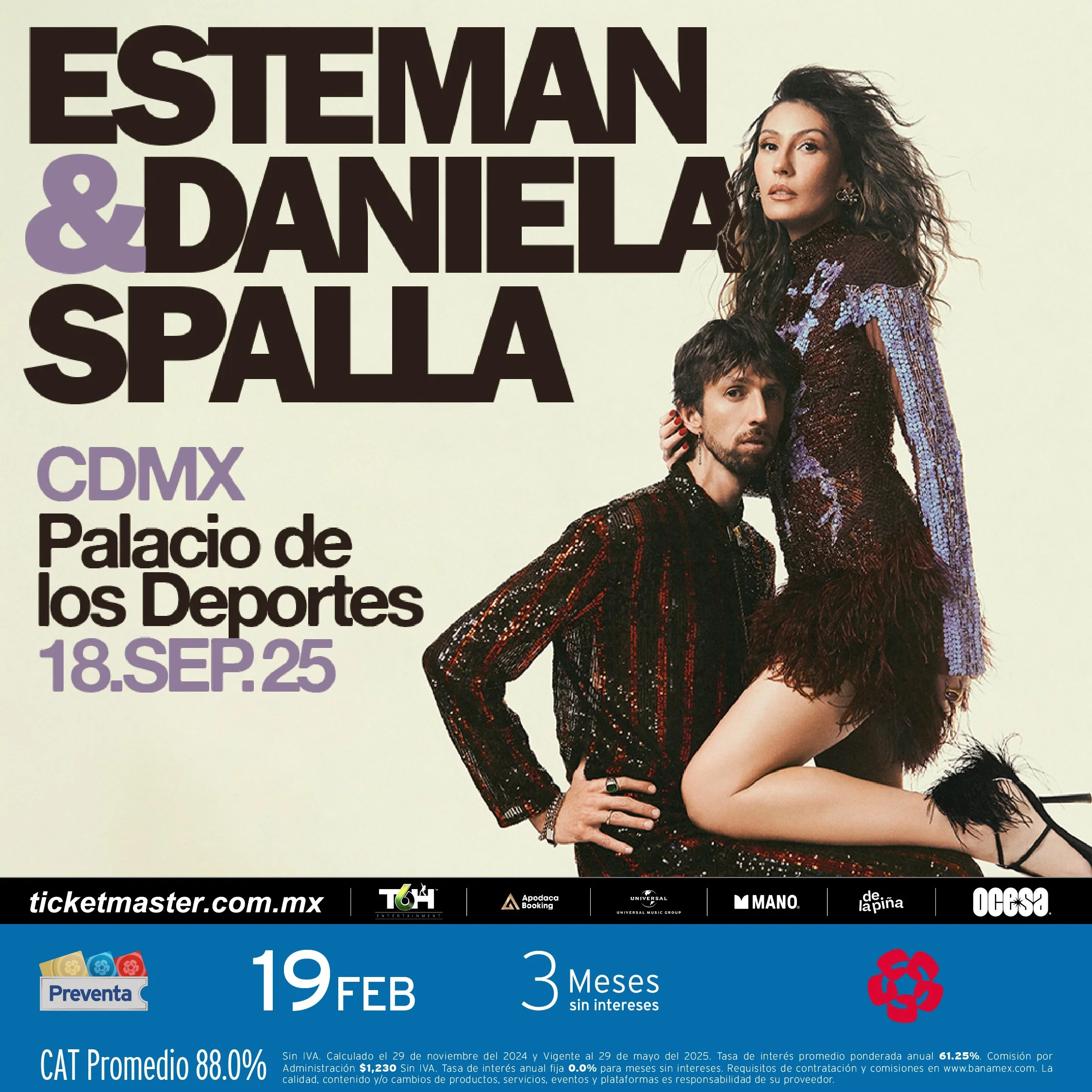 ESTEMAN Y DANIELA SPALLA JUNTOS EN EL ESCENARIO EN CDMX