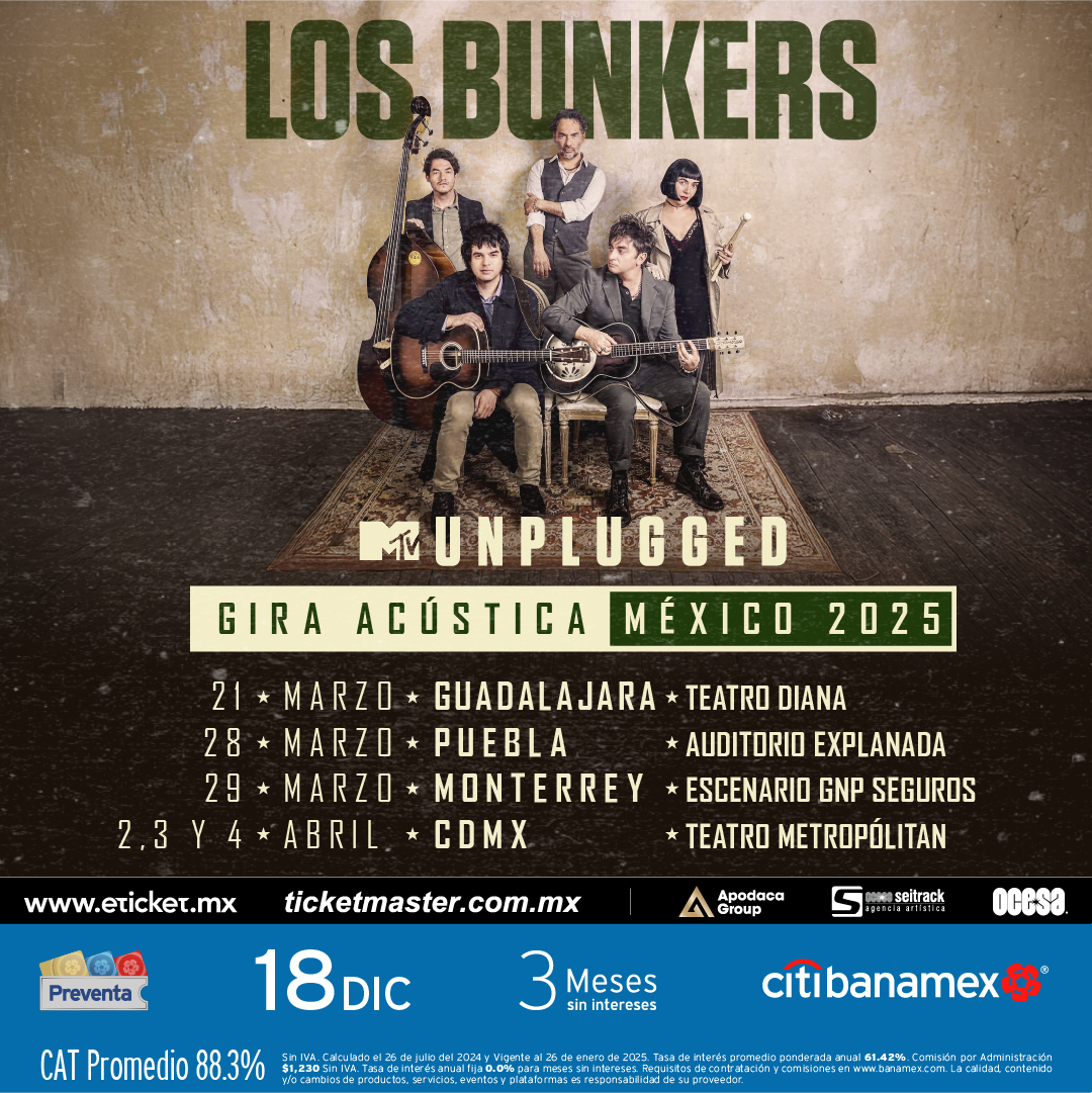 LOS BUNKERS REGRESAN A MÉXICO CON SU MTV UNPLUGGED 2025 