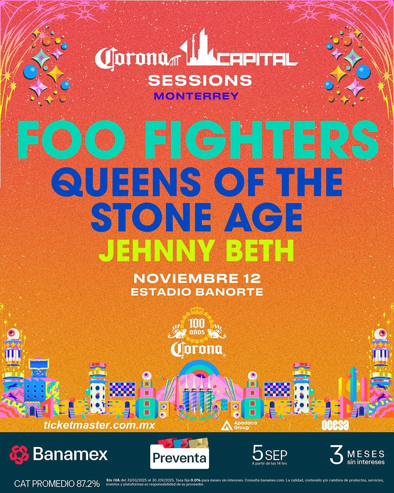 CORONA CAPITAL TRAE A FOO FIGHTERS, QUEEN OF THE STONE AGE Y JEHNNY BETH A MONTERREY