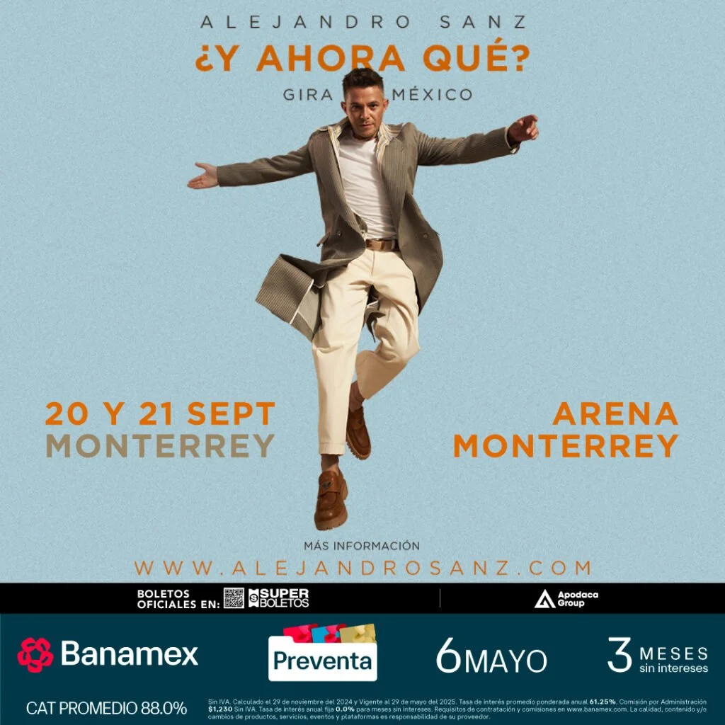ALEJANDRO SANZ INVITA A MONTERREY A RESPONDER “¿Y AHORA QUÉ?” TOUR 2025