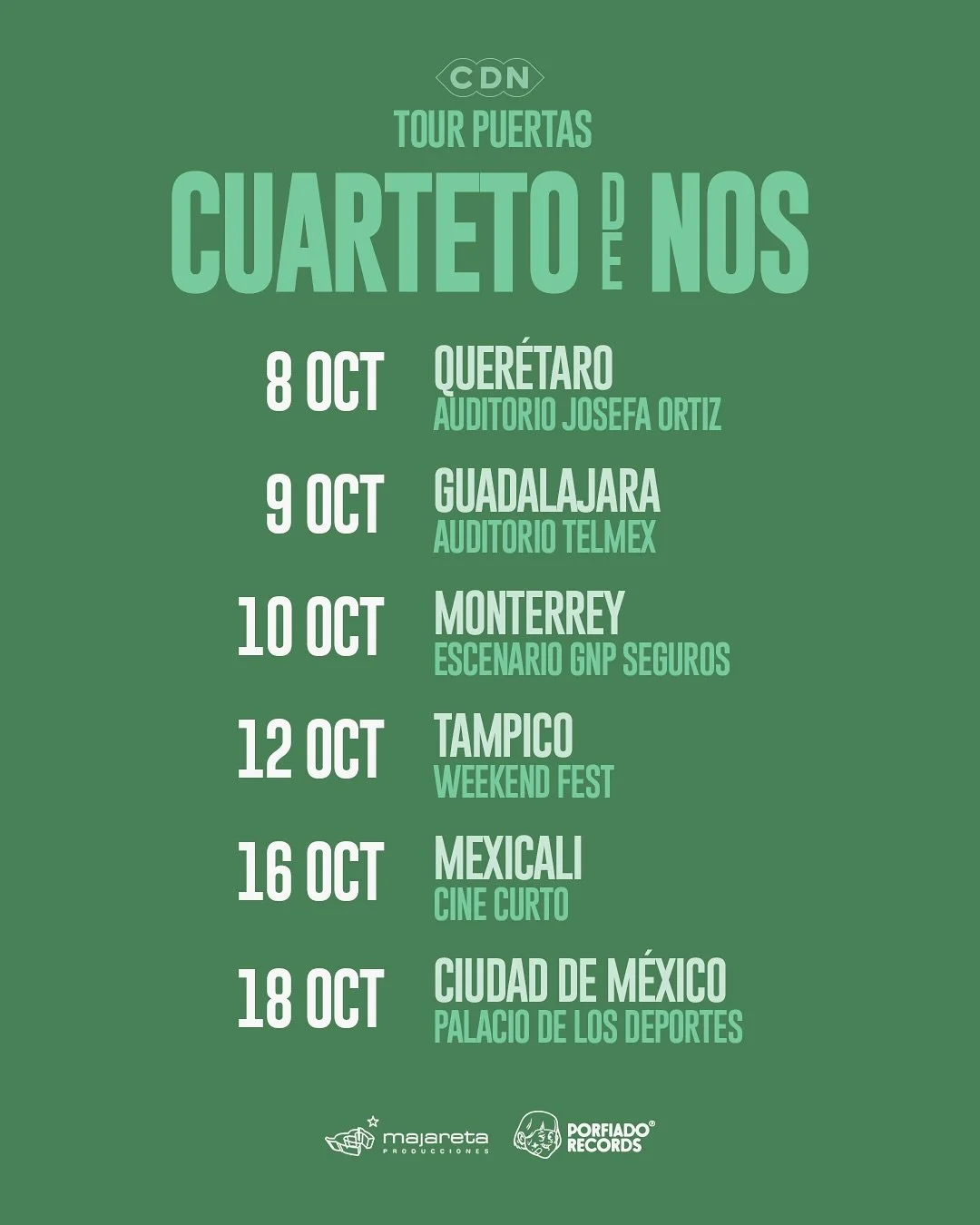 CUARTETO DE NOS ANUNCIA GIRA MÉXICO 2025