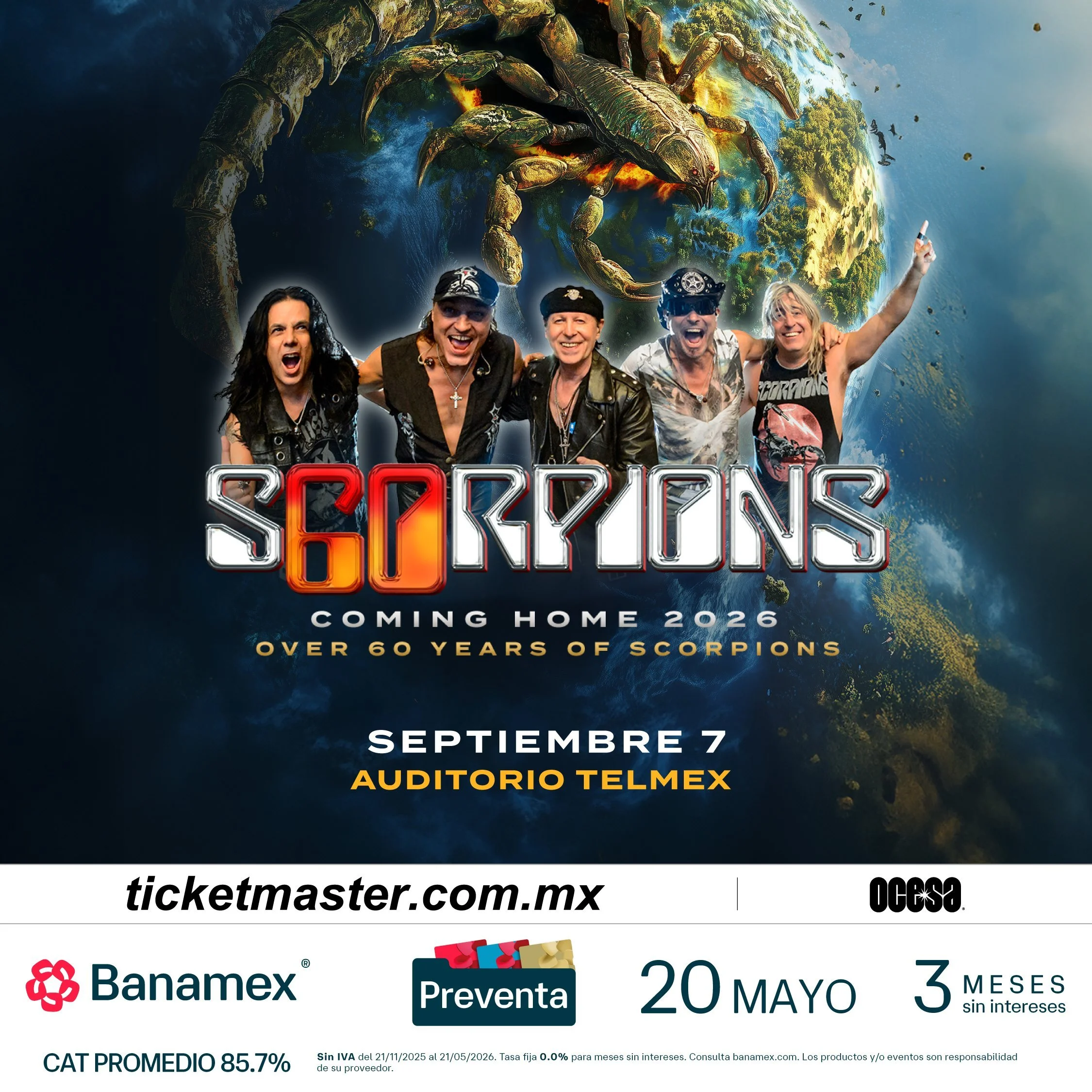 SCORPIONS LLEGA A MÉXICO ESTE 2026