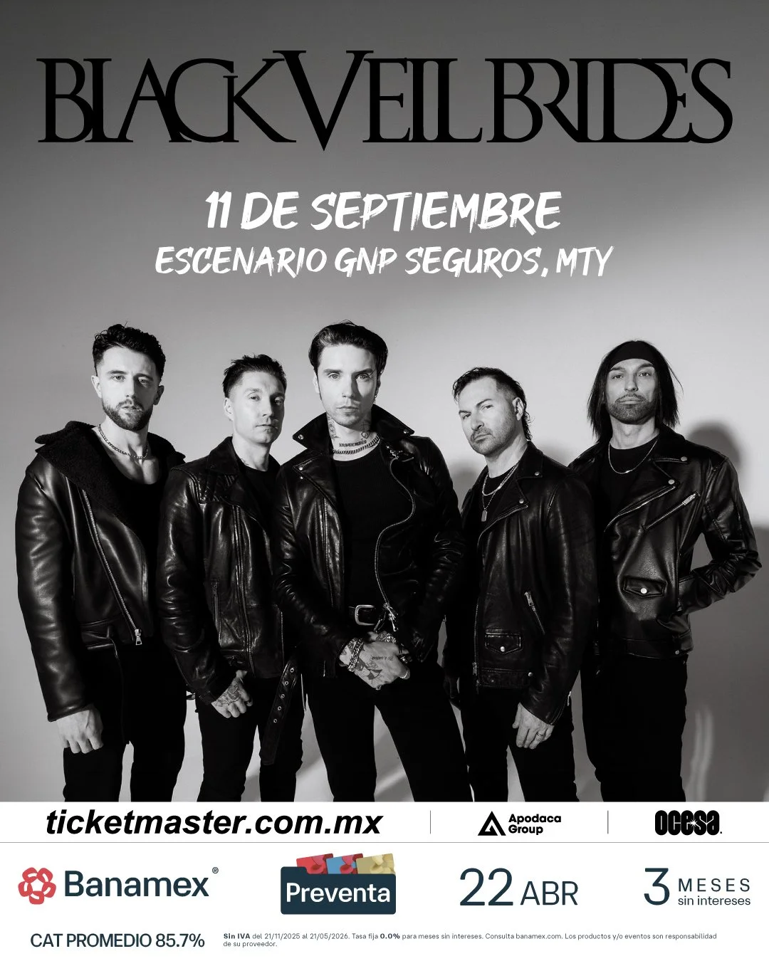 BLACK VEIL BRIDES LLEGA A LA SULTANA DEL NORTE