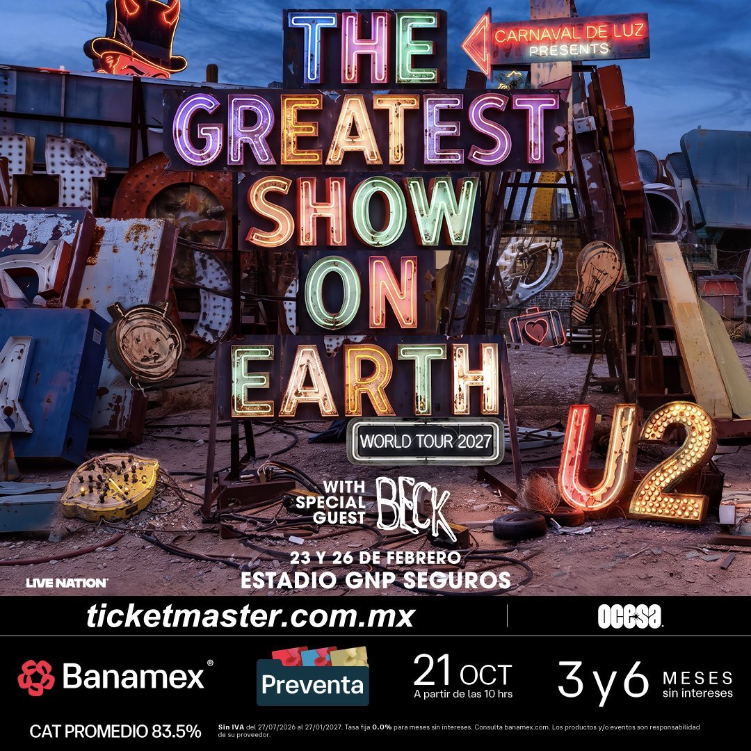 ¡POR FIN! U2 REGRESA A MÉXICO EN 2027