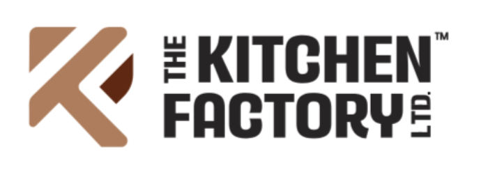 Logo for The Kitchen Factory Ltd. with a stylized 'K' in brown tones