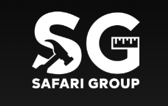 SG Safari Group logo in white on black background