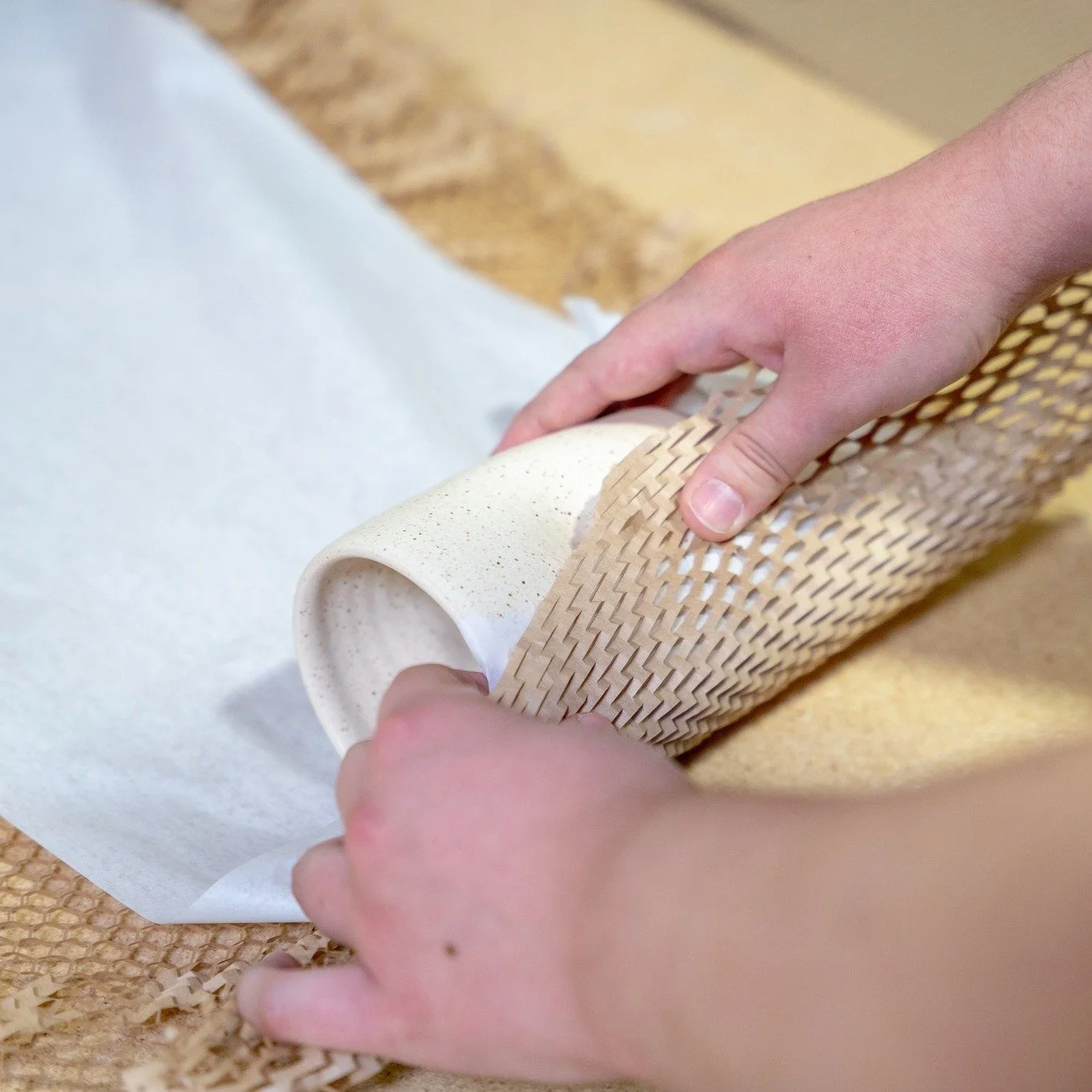 Did you know we ship plastic free! All our products are wrapped in paper and shipped using packing peanuts that dissolve in water! We also have many local shops that stock our products if you want to skip the shipping and shop in person! Curious if w