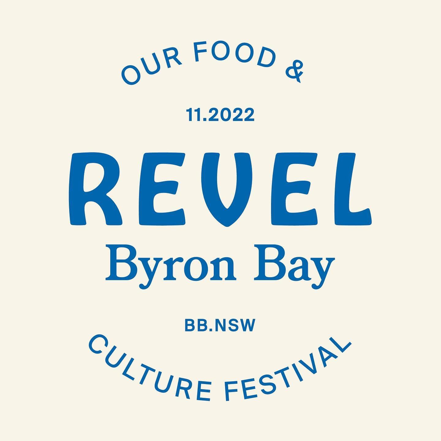 FESTIVAL LAUNCH!
Revel Byron Bay: Our Food &amp; Culture Festival
10-13 November 2022
@revelbyronbay 

It is such an honor to be working with the incredible Revel Team to develop the branding for a festival that celebrates our very own incredible com