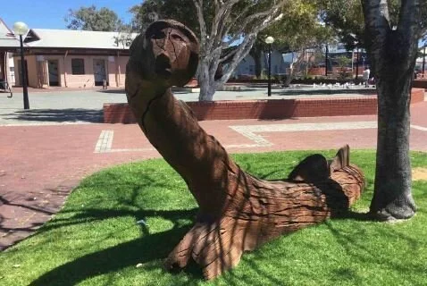 WOOD SCULPTURE (DINOSAUR)