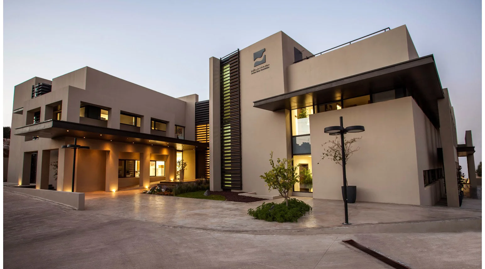 Modern public use building entrance