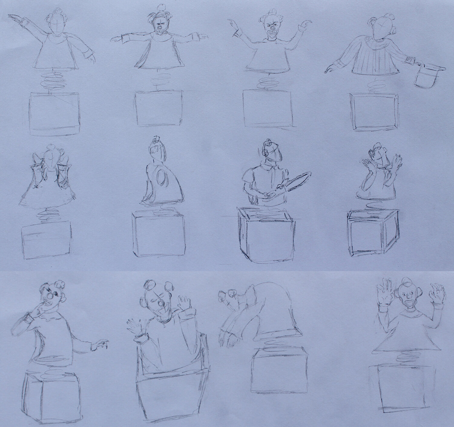 clown pose sketches