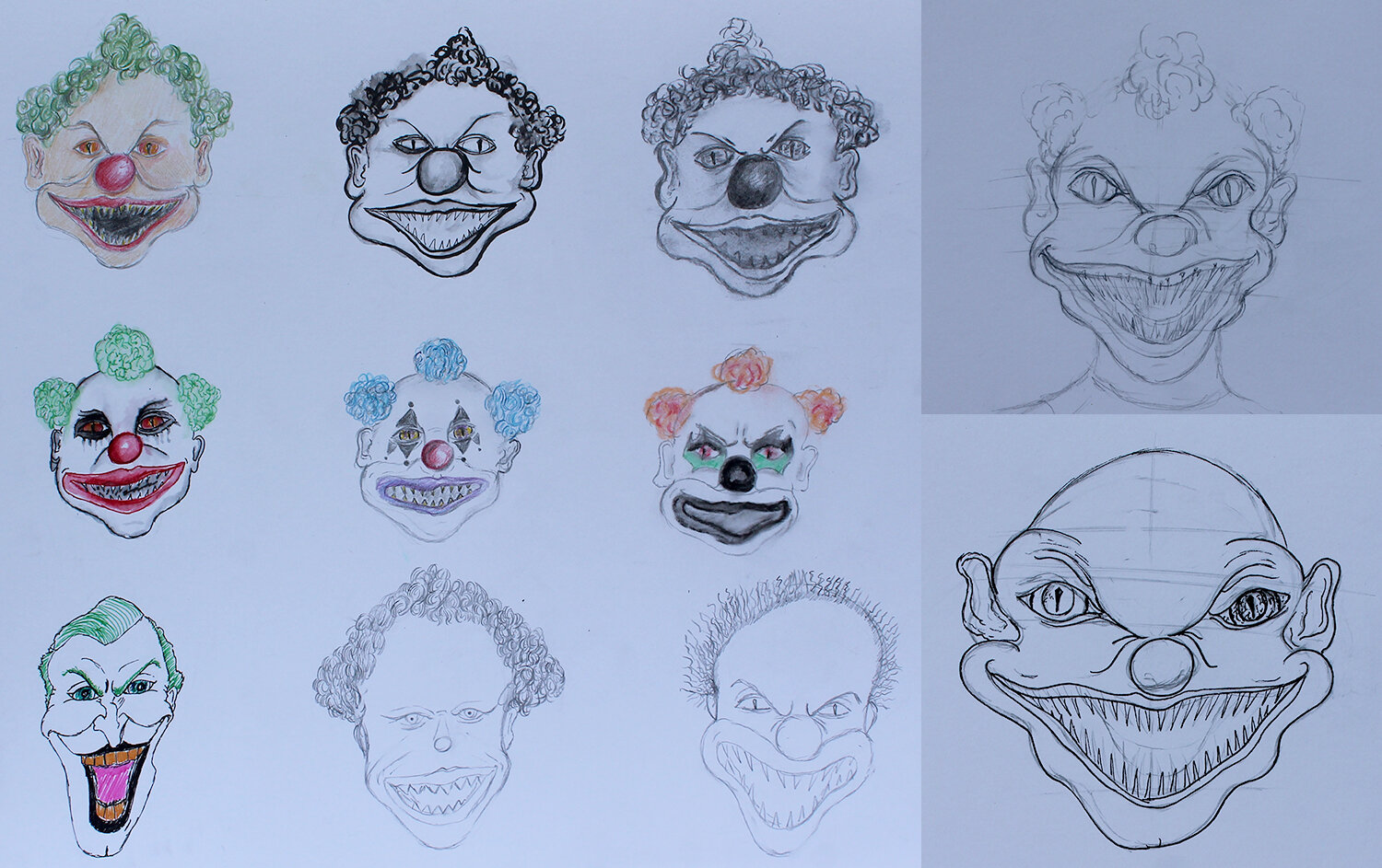 clown head sketch