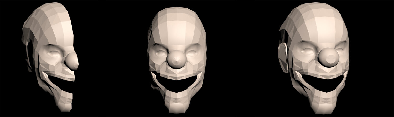 Clown head development