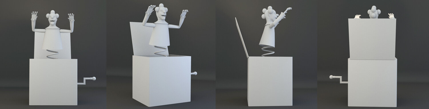 Untextured clown character