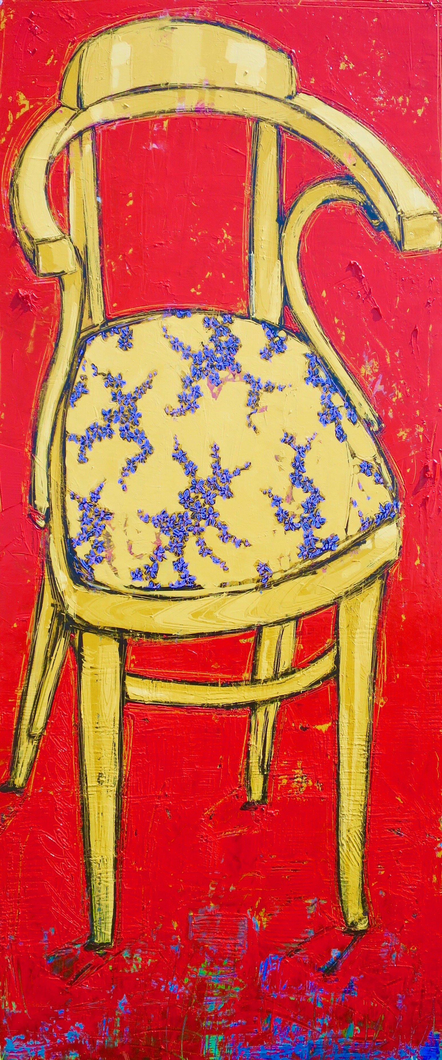 Chair with Purple Blossoms