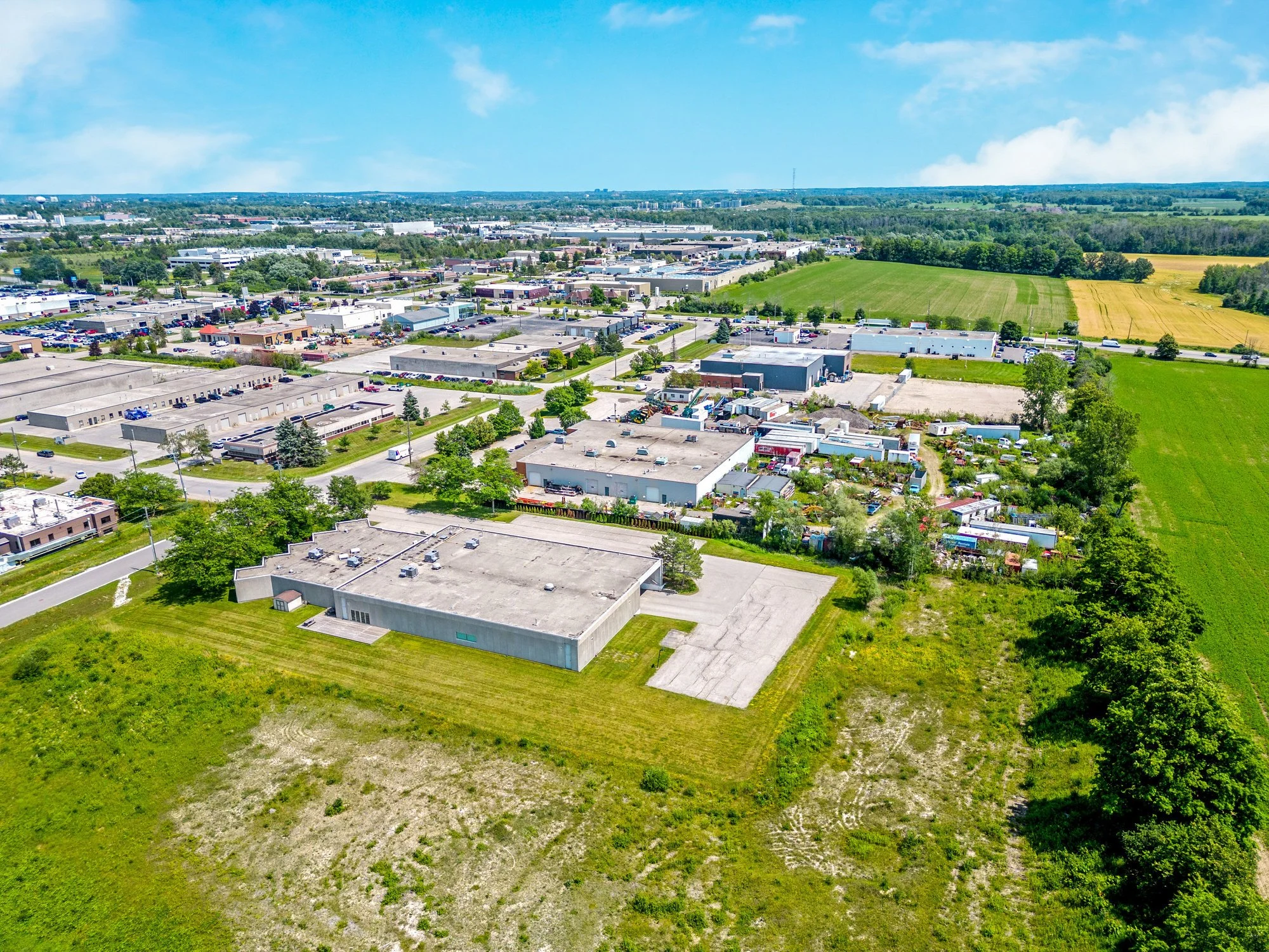Aerial view of 546 Governors Road within the surrounding industrial area