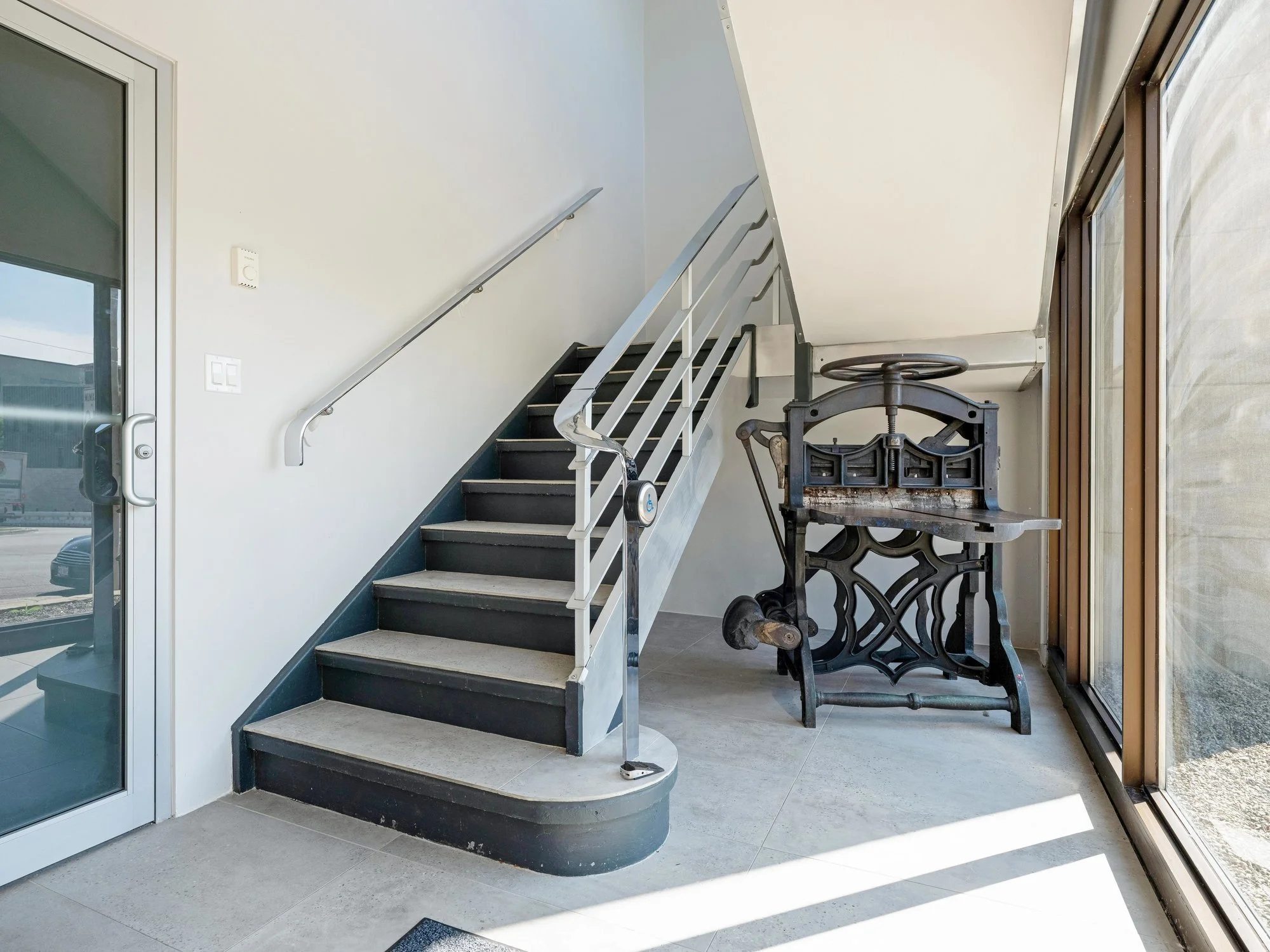 Staircase leading up to Unit 200A at 8 Macdonell Street, Guelph