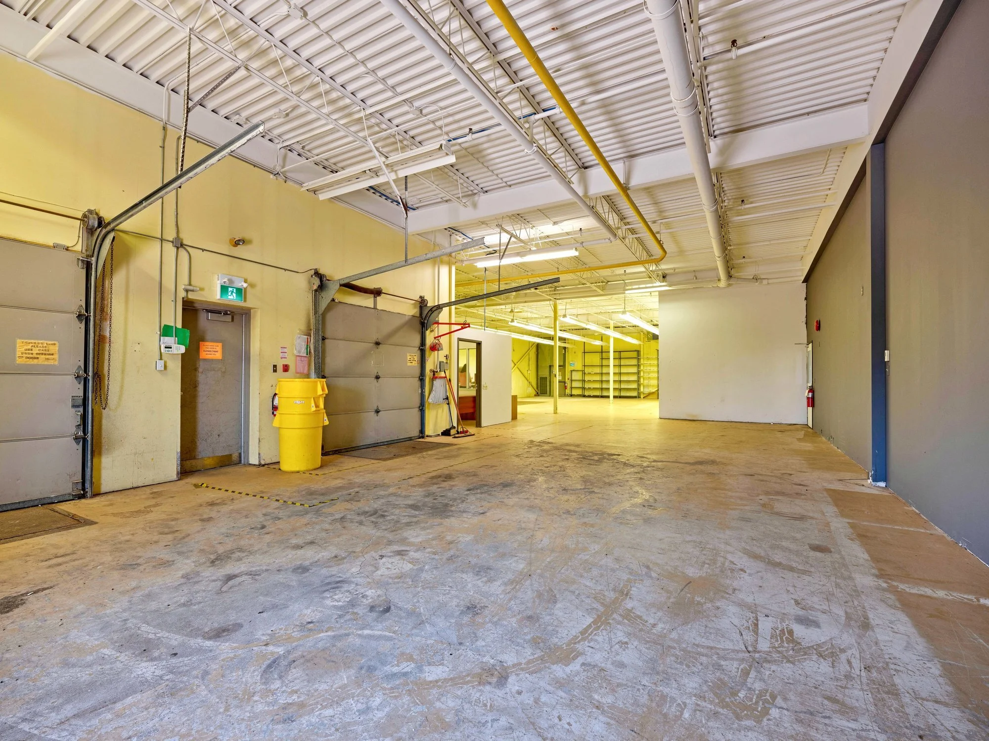 Warehouse area with overhead doors
