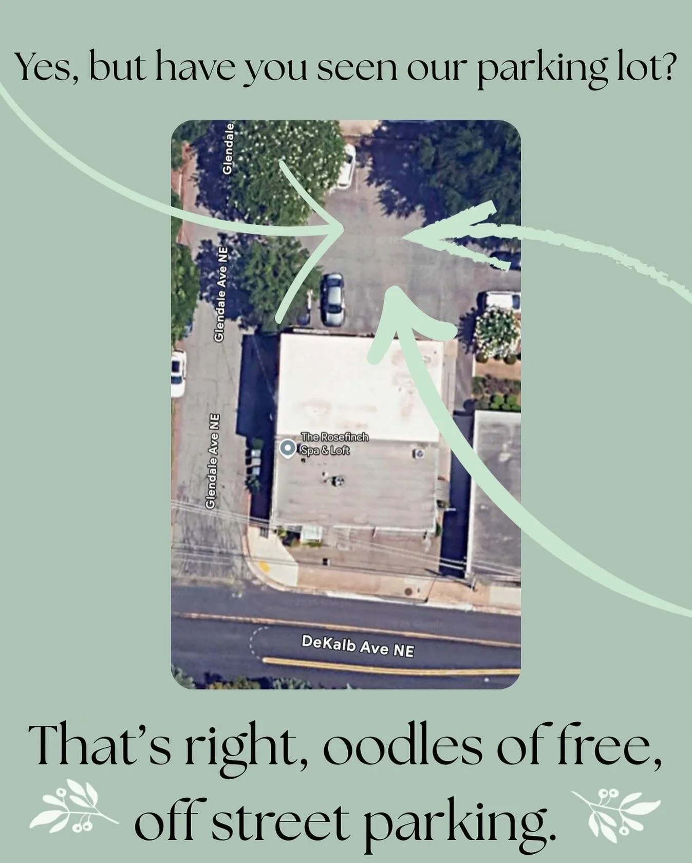 No need to drive around hunting for a spot and paying crazy money or risk getting booted. We have plenty of safe, close, free parking. #supportyourlocalspa #shopsmall #shoplocal