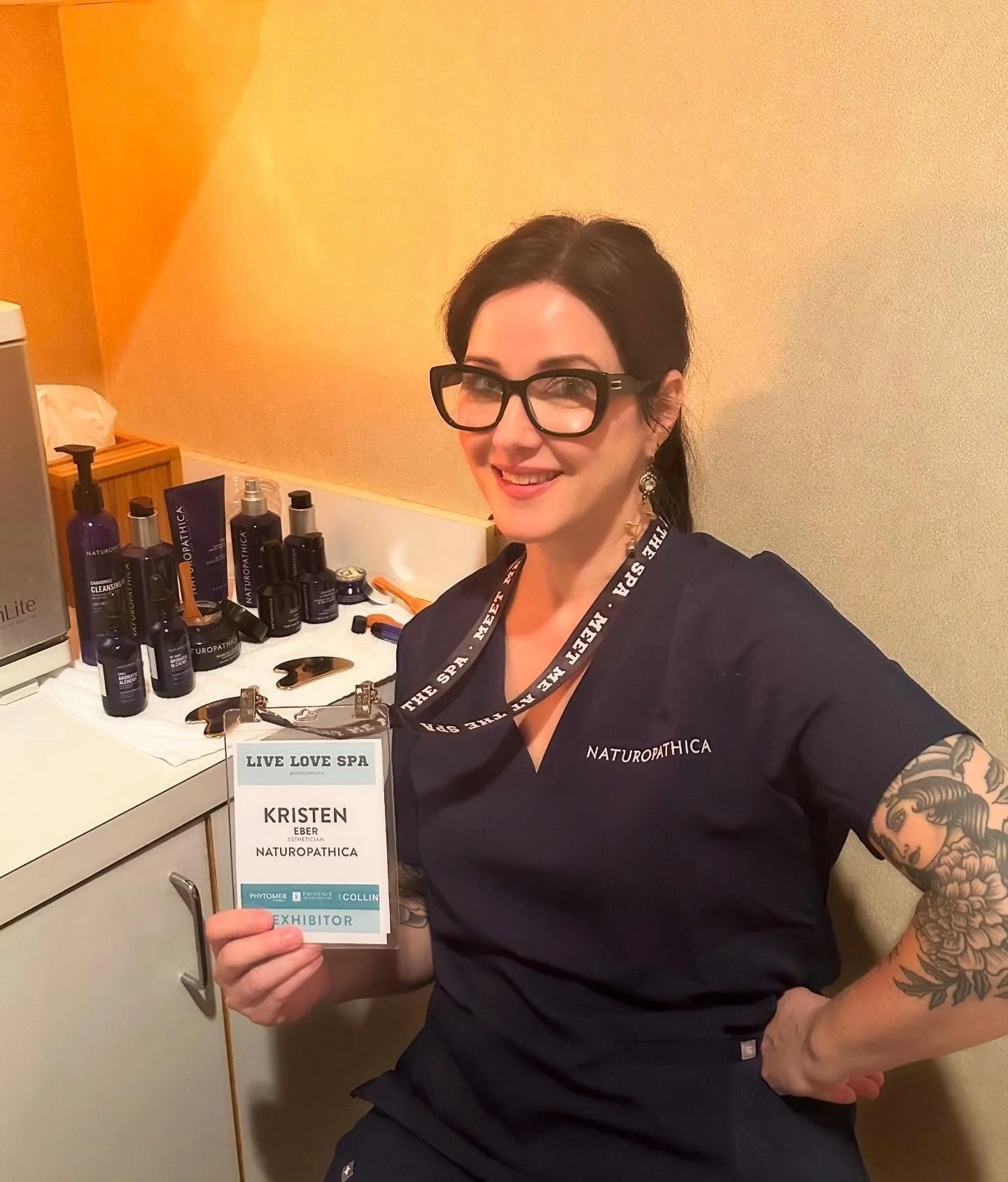 Spa owner Kristen is moonlighting with @naturopathica at the @livelovespa show in Savannah! It&rsquo;s awesome meeting all the other spa owners and vendors. #cleanbeauty