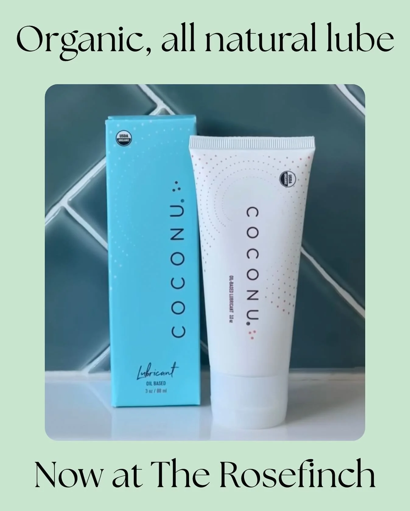 ✨New In The Store!✨ Coconu Oil Based Lubricant is 100% natural with a luxurious, velvety feel formulated to increase comfort and sensation for a deeply satisfying sexual experience. Have better sex, naturally. USDA Certified Organic #coconu #betterse