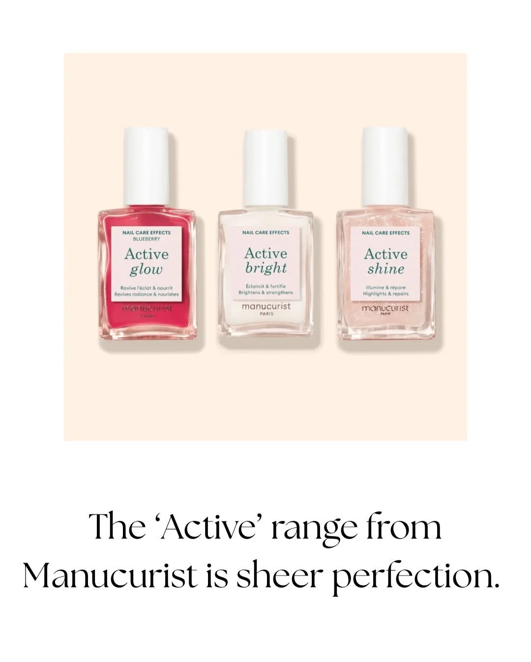 @manucurist and their range of sheer polishes give the most beautiful, natural manicures. Book with Candy today! #nontoxicskincare #naturalnails