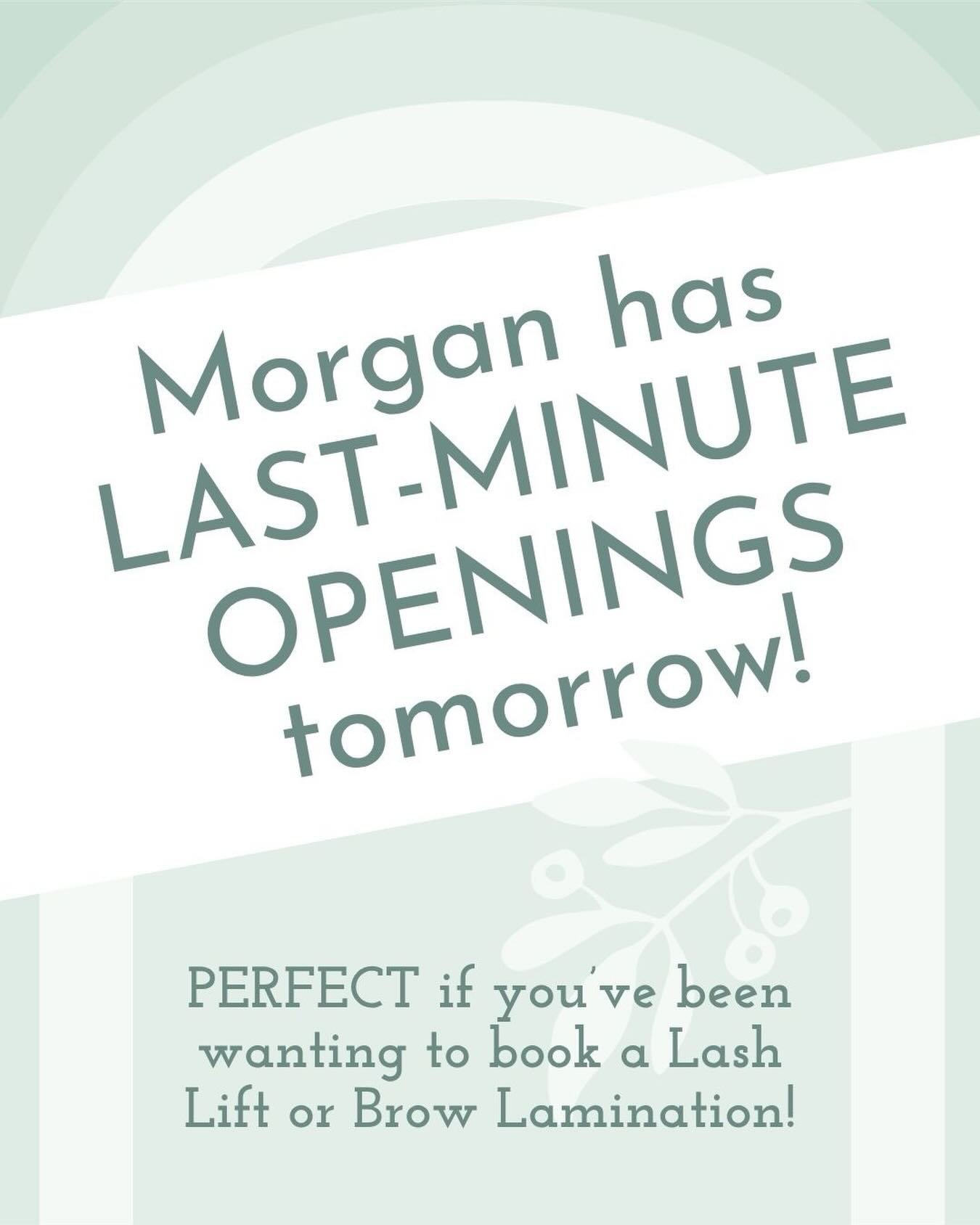 Last minute openings tomorrow afternoon. Book with Vagaro or call/text the front desk. 404 724 5811