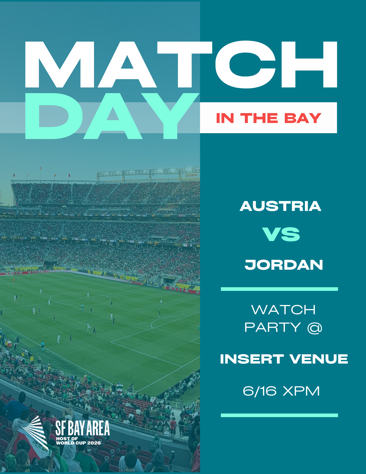 World Cup watch party promotional template