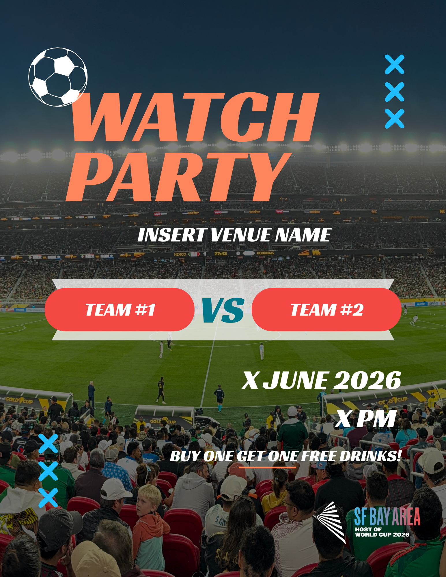 World Cup watch party promotional template