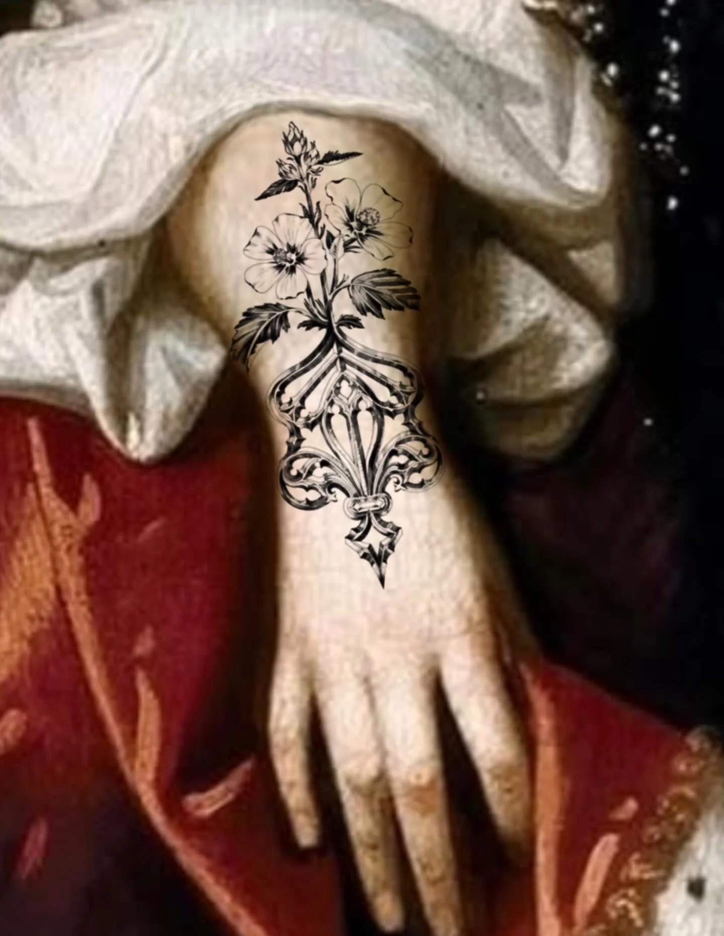 𝑨𝑽𝑨𝑰𝑳𝑨𝑩𝑳𝑬🌹marsh mallow filigree 
Book this flash via link in bio! 
 A Victorian flower gifted to symbolize a gentle affection or on the more aggressive spectrum&hellip; one consumed by love. ☠️ ❤️&zwj;🔥❤️&zwj;🔥❤️&zwj;🔥 Which flower would