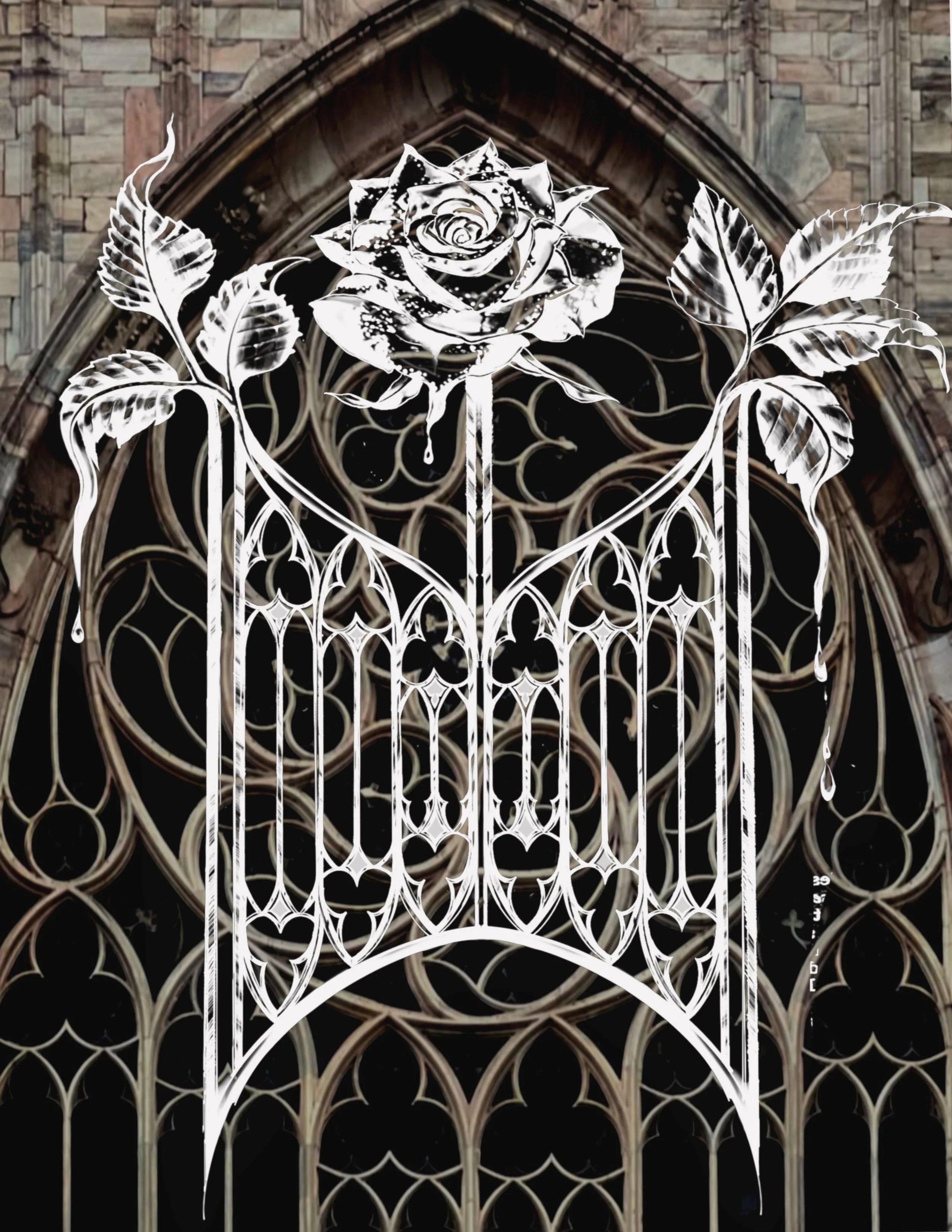 𝑭𝒍𝒐𝒓𝒏𝒂𝒎𝒆𝒏𝒕: architectural ornament + flowers 
Architecture is a continuing source of inspiration for me: gothic motifs, classical windows, gates, openings and the ways architects explored ornament in centuries past. Some of these flash piec