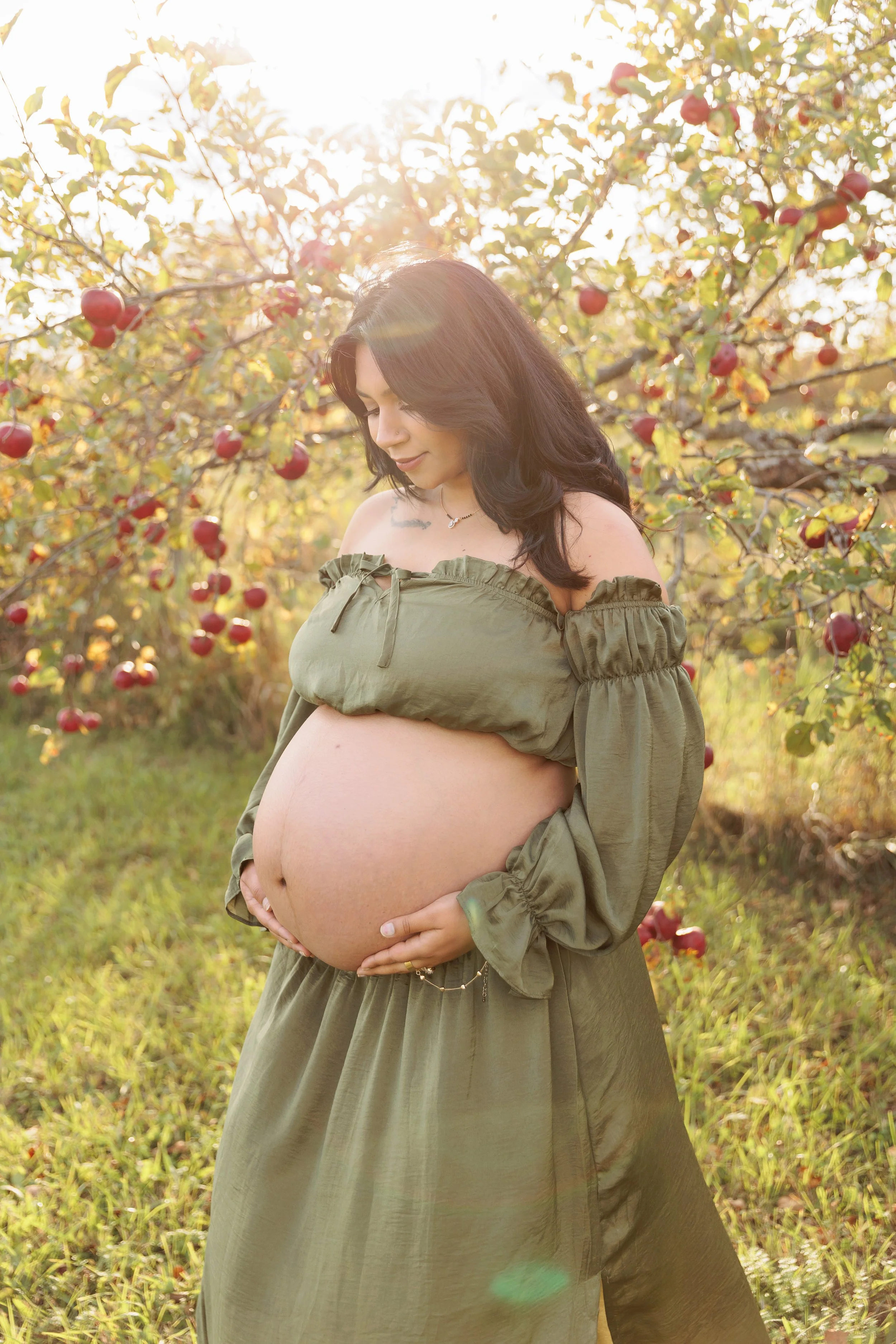 apple orchard maternity session in Grey-Bruce