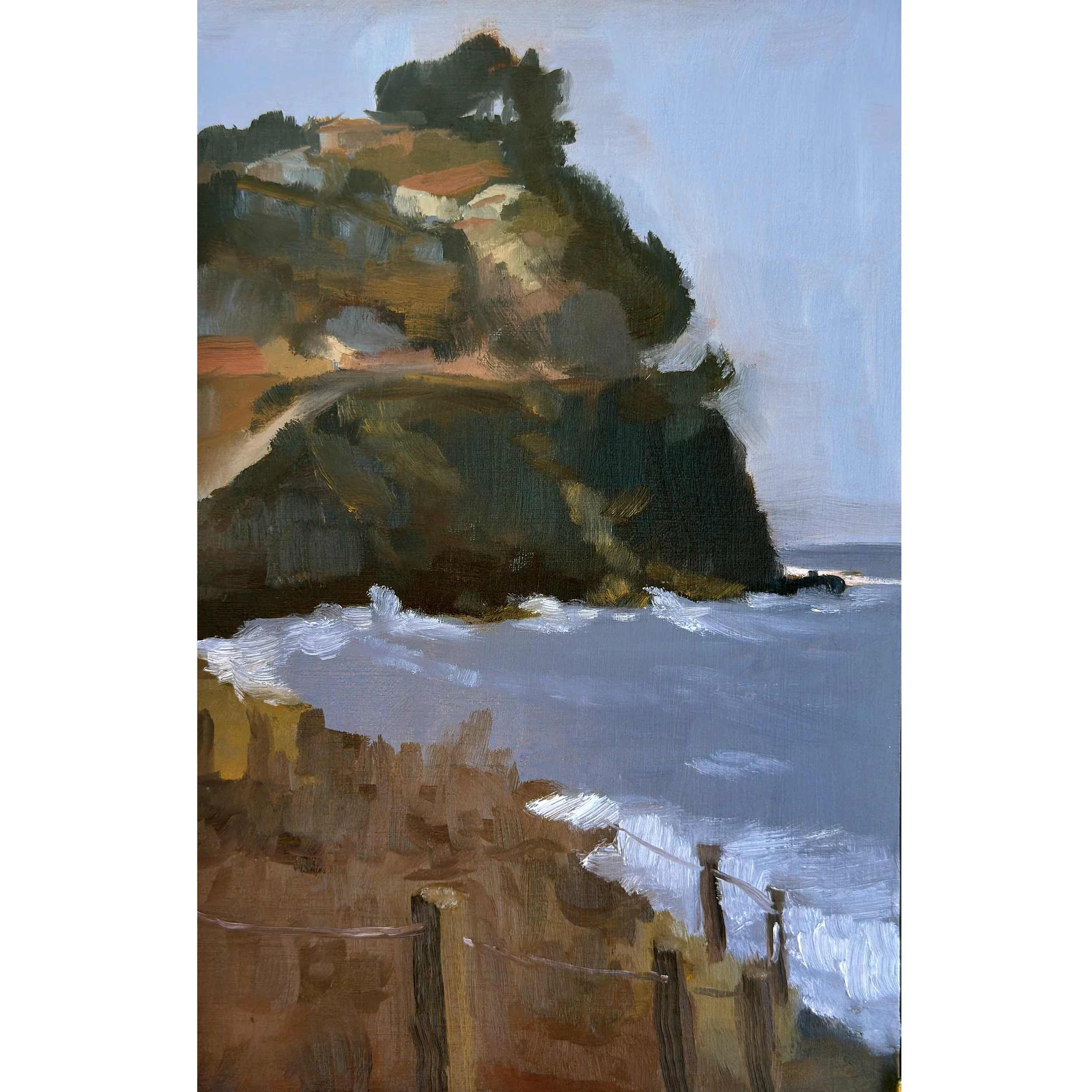 Dead palette on plein air oil painting. Pacifica, California, September 2026