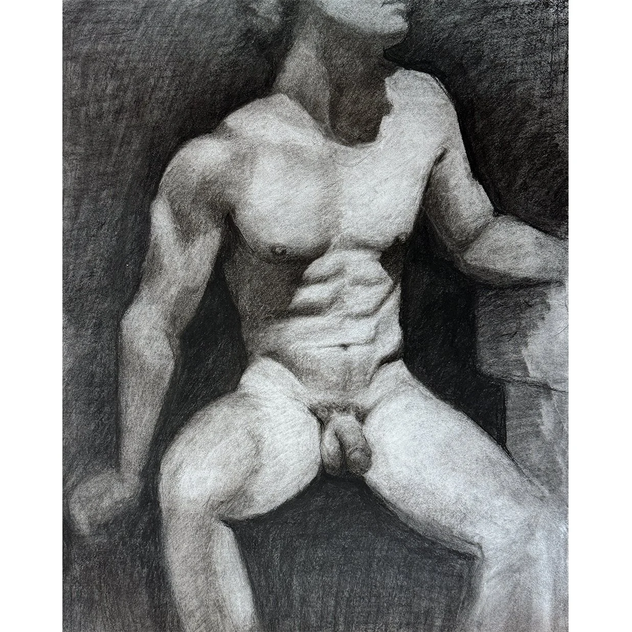 Peter, drawn from life in charcoal at Cañada College. October, 2026