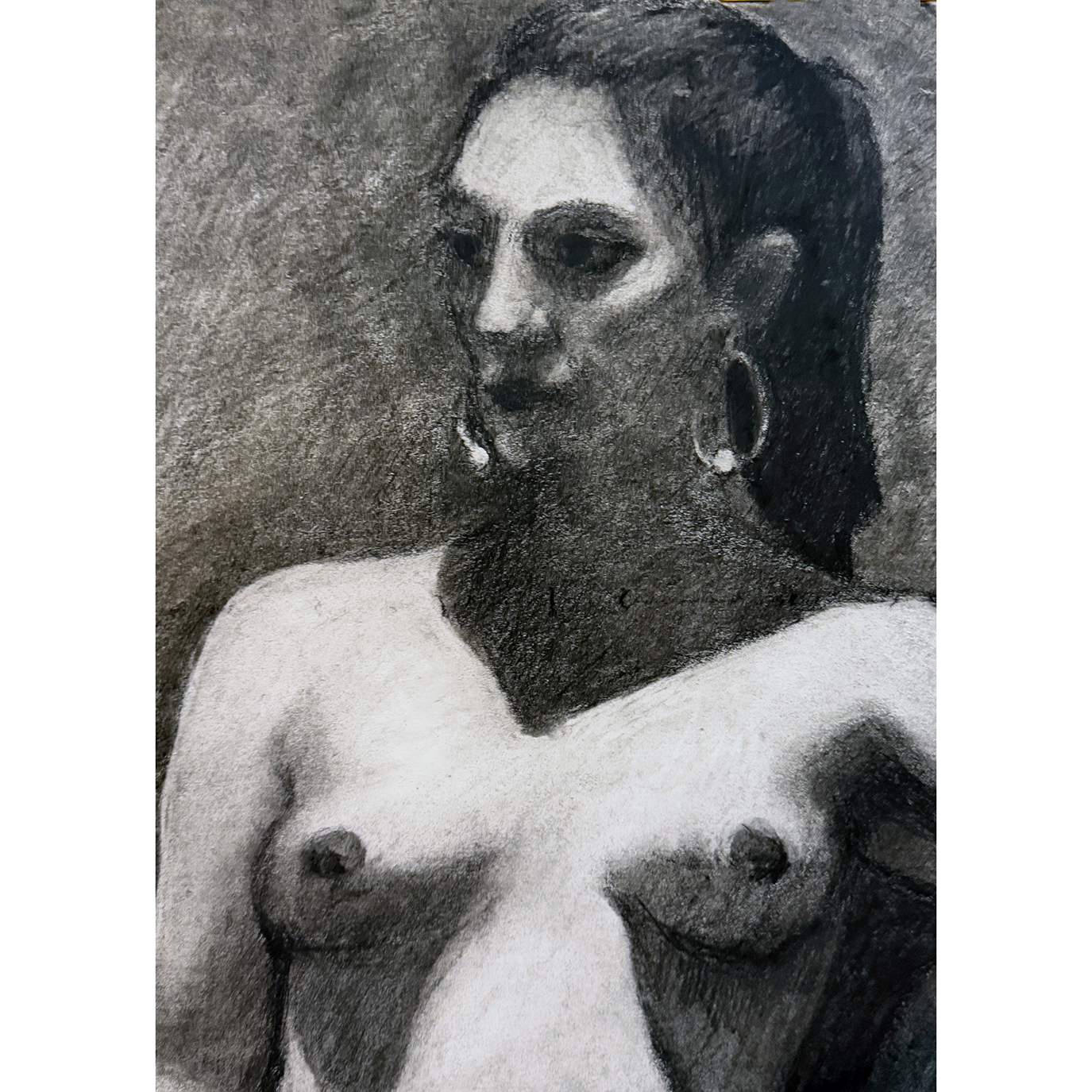 Paloma. Drawn from life in charcoal at Cañada College. September, 2026