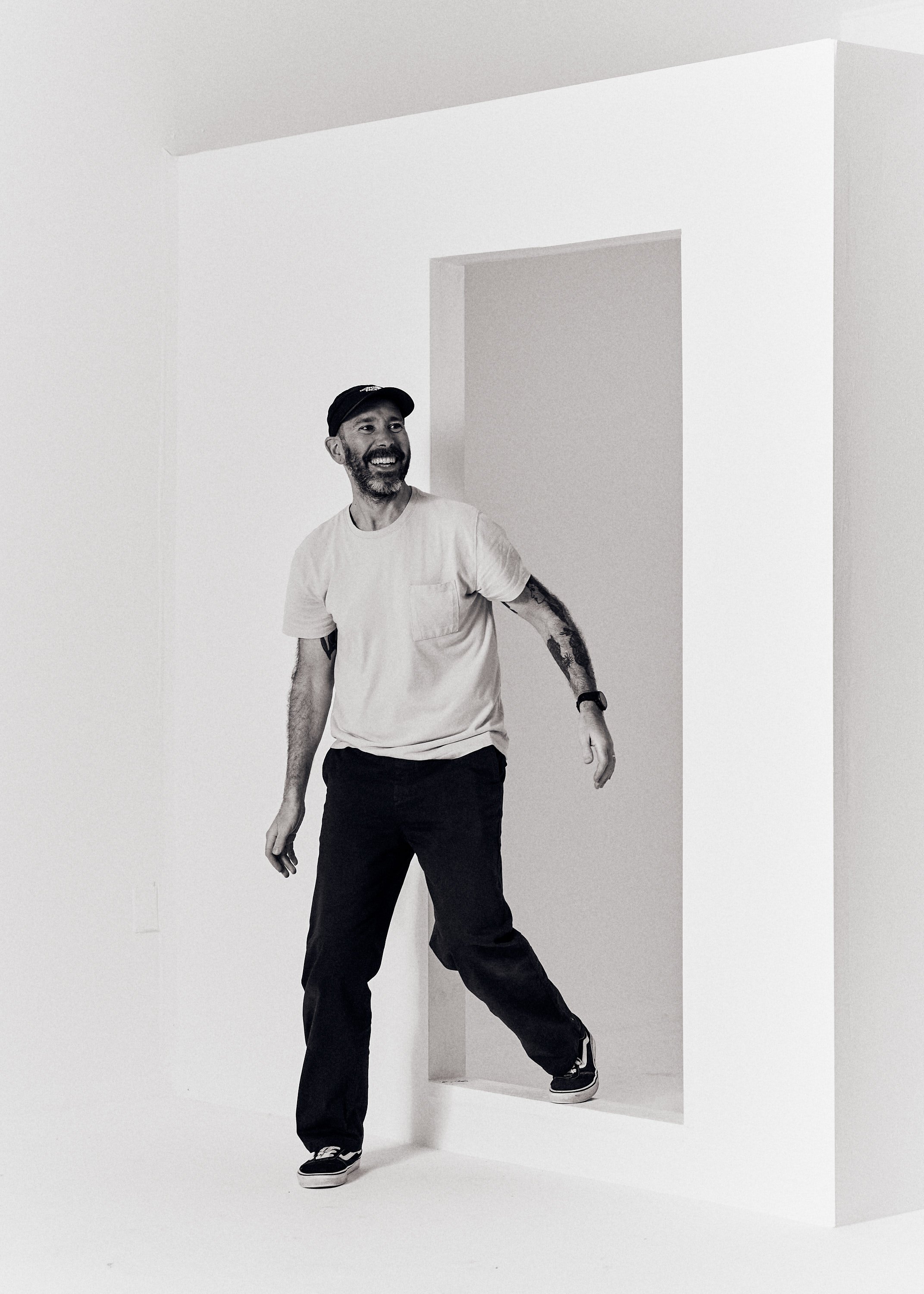 BTS photo of Photographer Aaron Conway on set