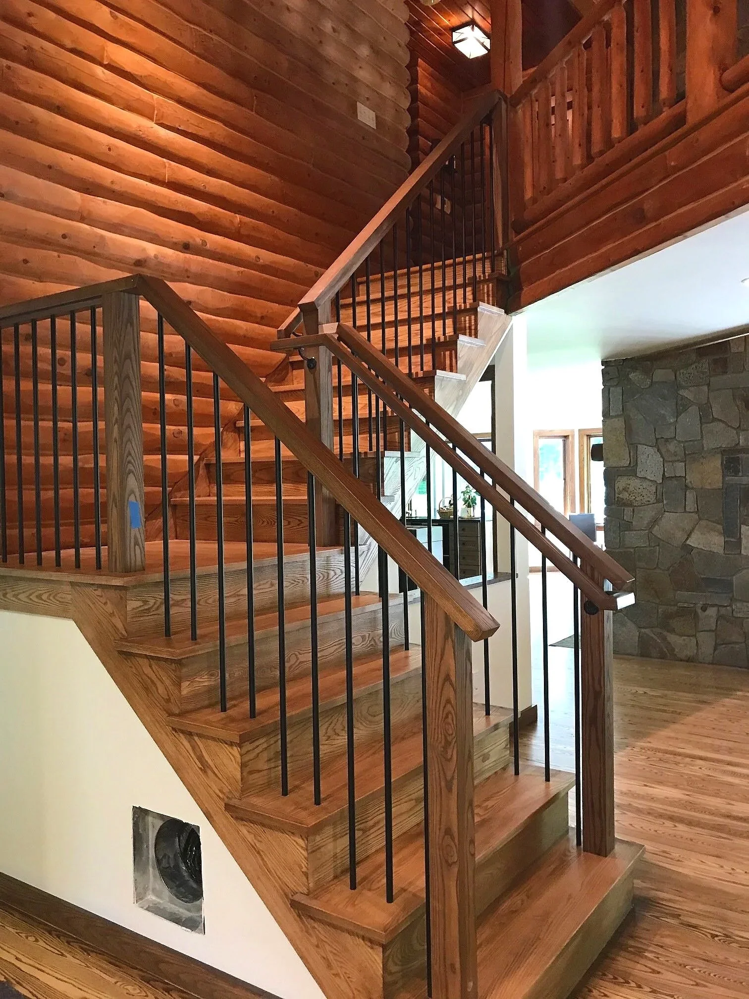 AFTER- (Non-Log) Stair and Rail in the front entry