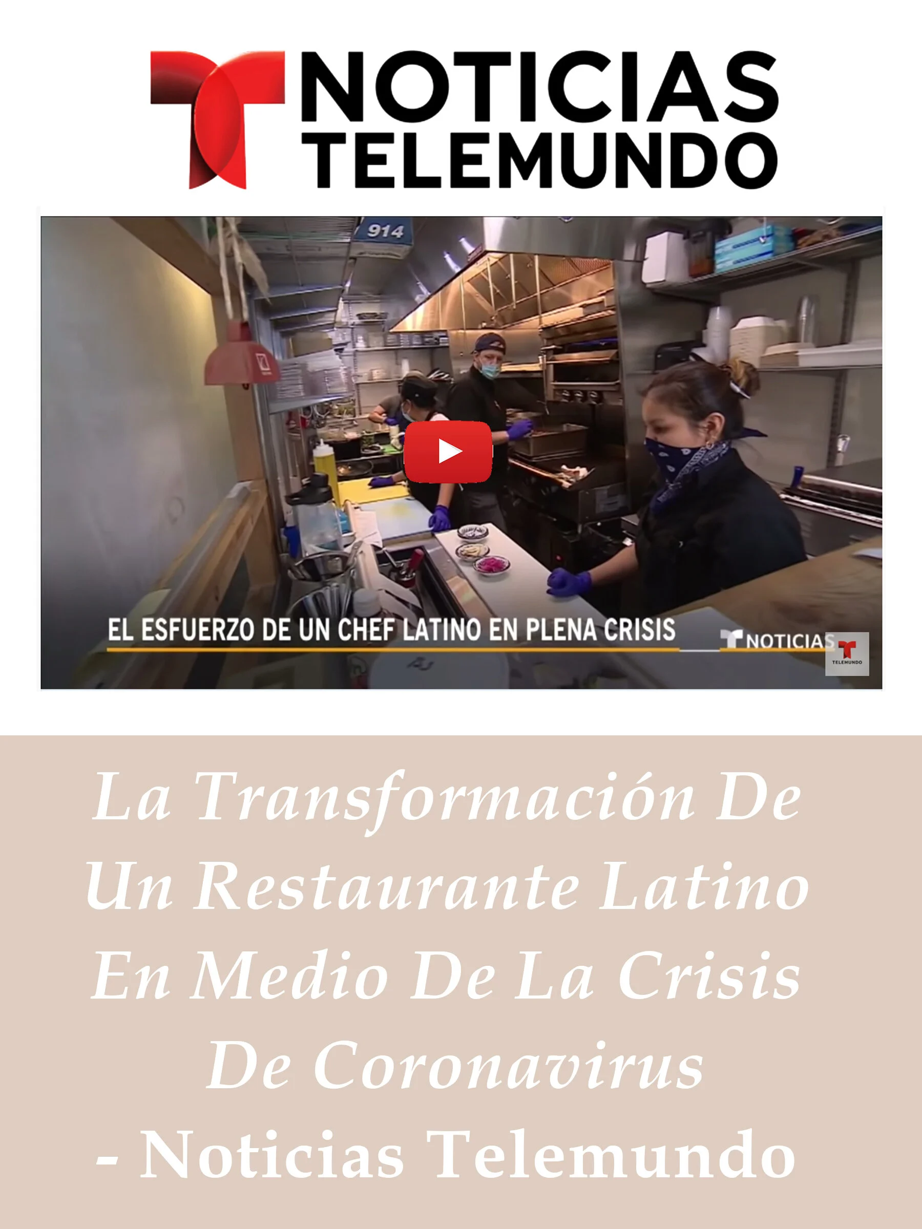“La transformación de un restaurante latino en medio de la crisis de coronavirus” - Noticias Telemundo