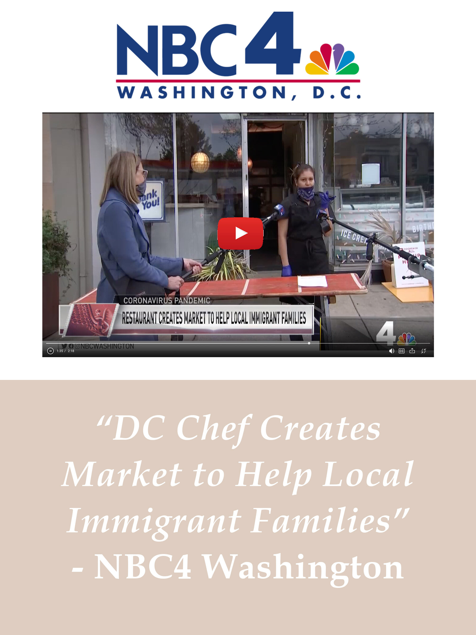 "DC Chef Creates Market to Help Local Immigrant Families" - NBC4 Washington