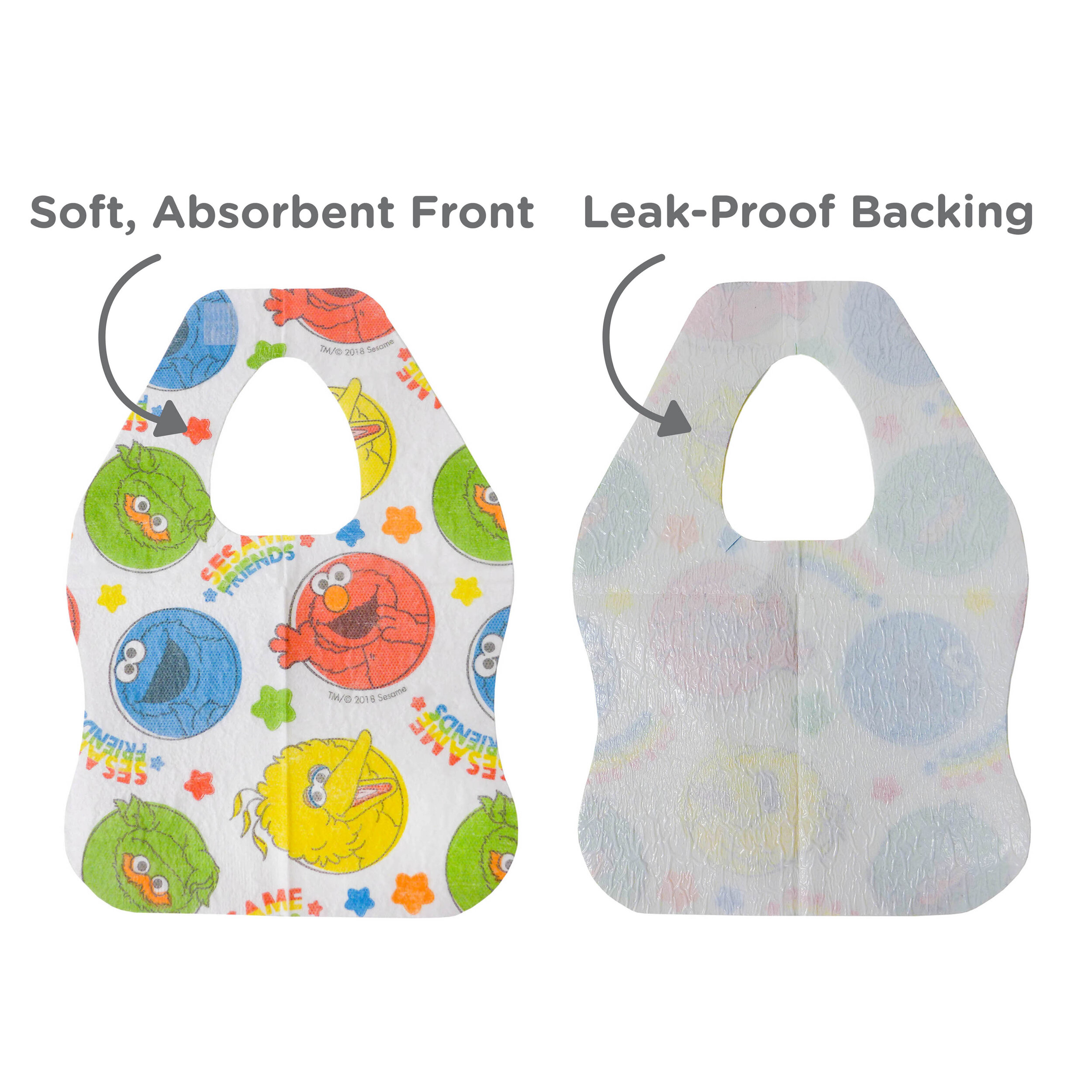 bibsters sesame street 20 count disposable bib small — Sassy Baby Inc.
