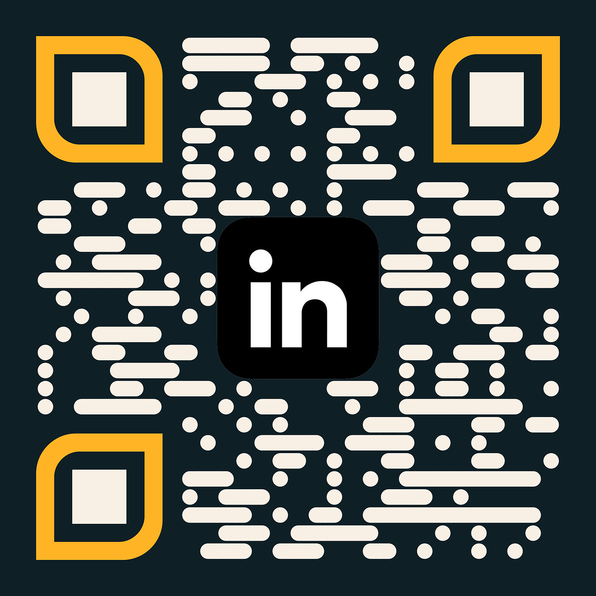 A digital illustration featuring the LinkedIn logo with dotted lines connecting to resemble a network or connection chart.