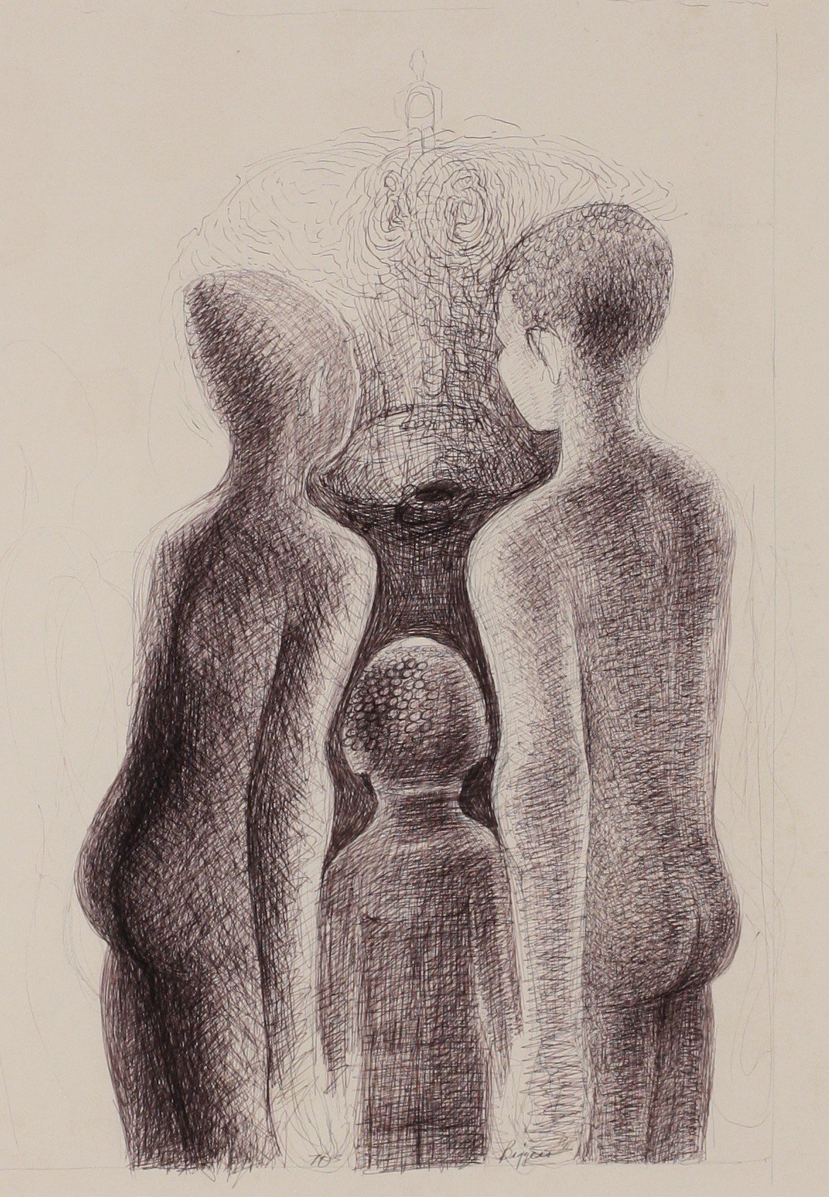 Family by John Biggers, Circa 1970's