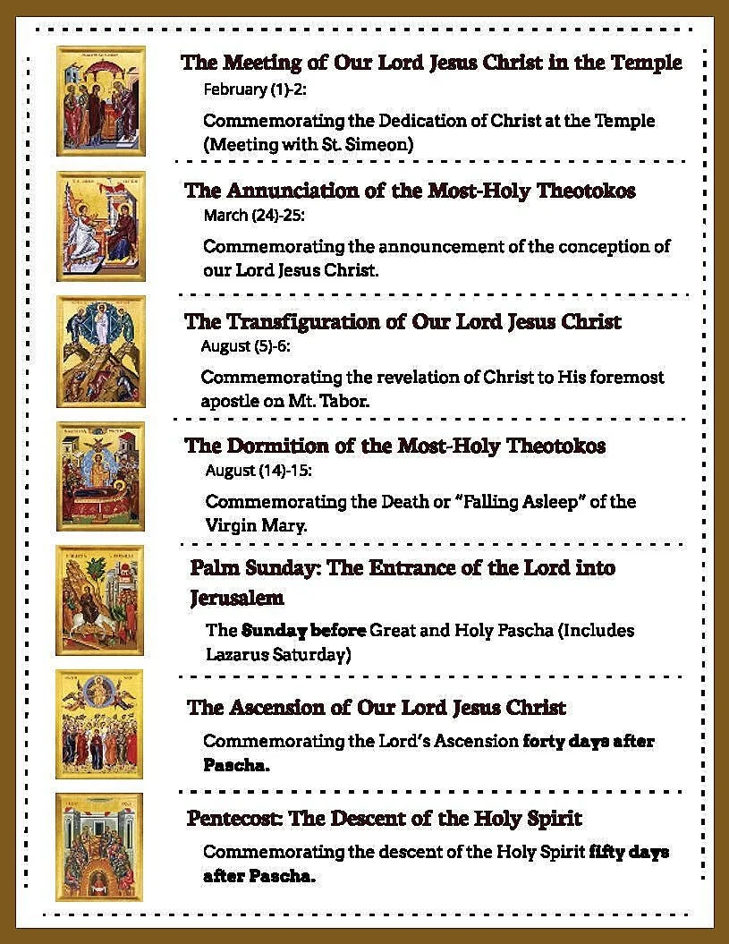 Calendar — St. Paul Orthodox Church